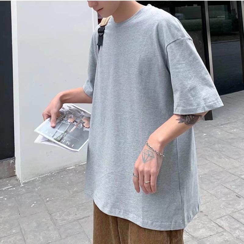 Футболка мужская свободного кроя большого размера с короткими рукавами и рукавами-пятиточками, лето 2022 г.