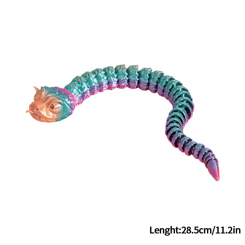 3D Printed Figures Movable Joint Snake Decoration Creative Reptile Snake Fish Tank Landscaping Figurines Crafts Gift Ornament