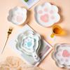 Creative Fat Reduction Meal Grids Plates Cute Cat Claws Ceramic Tableware Cartoon Grids Plates Kitchen Utensils Cooking Dishes