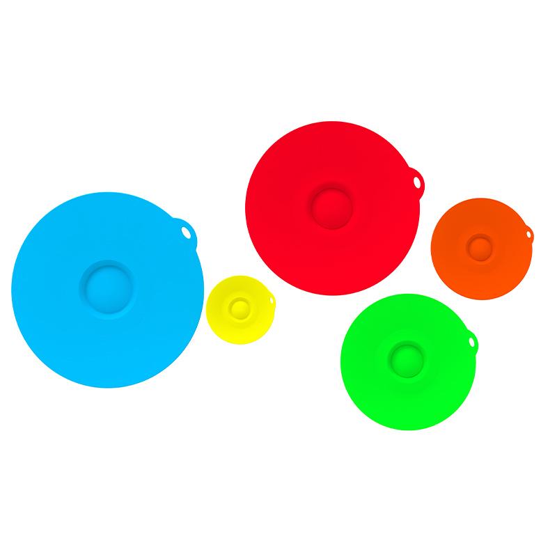 Набор из 5 силиконовых крышек для сохранения свежести: Герметичный, термостойкий, легкоочищаемый