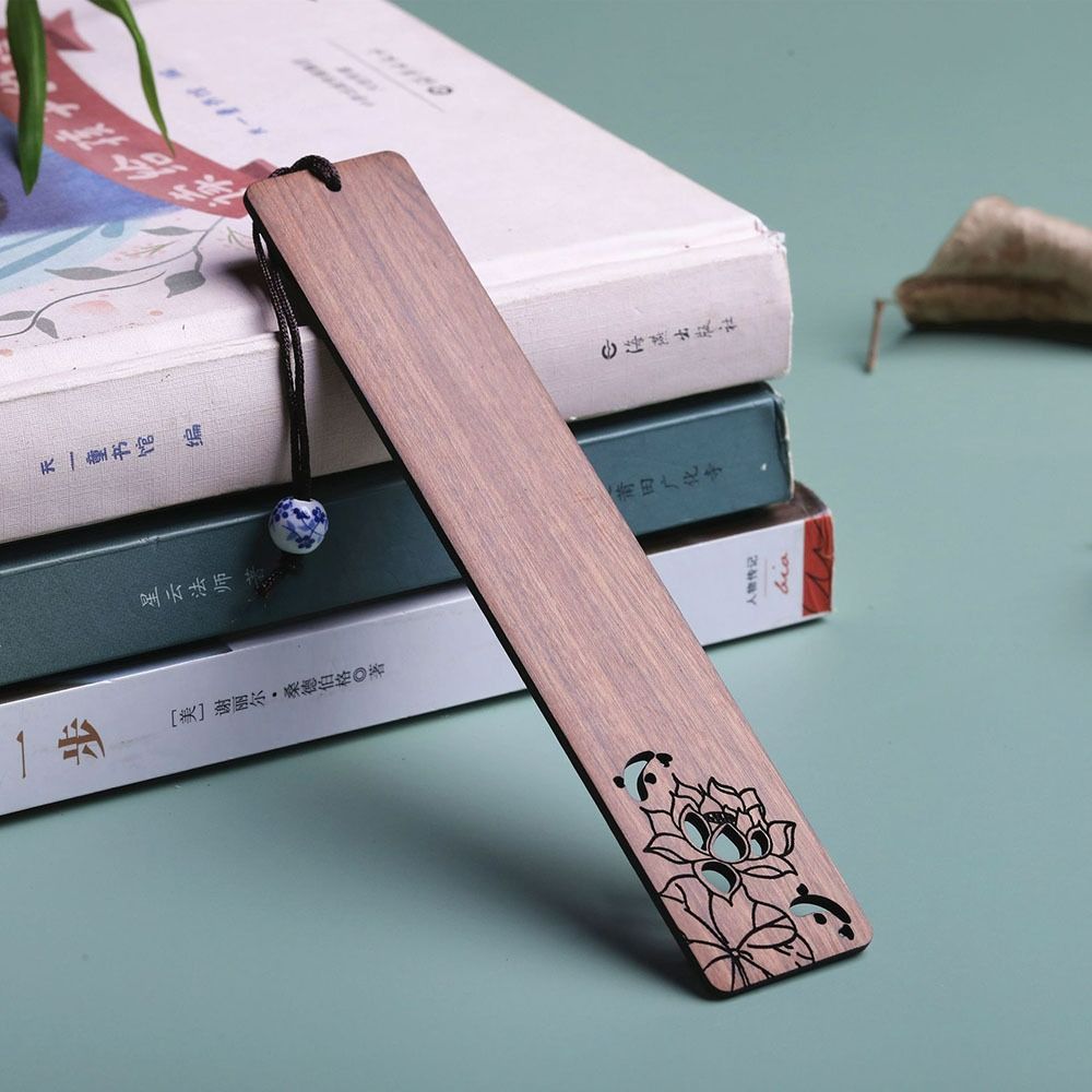 Деревянная винтажная закладка канцелярские товары в китайском стиле зажим для книги пруд с лотосами лунный свет ретро маркер страницы книги для любителей чтения