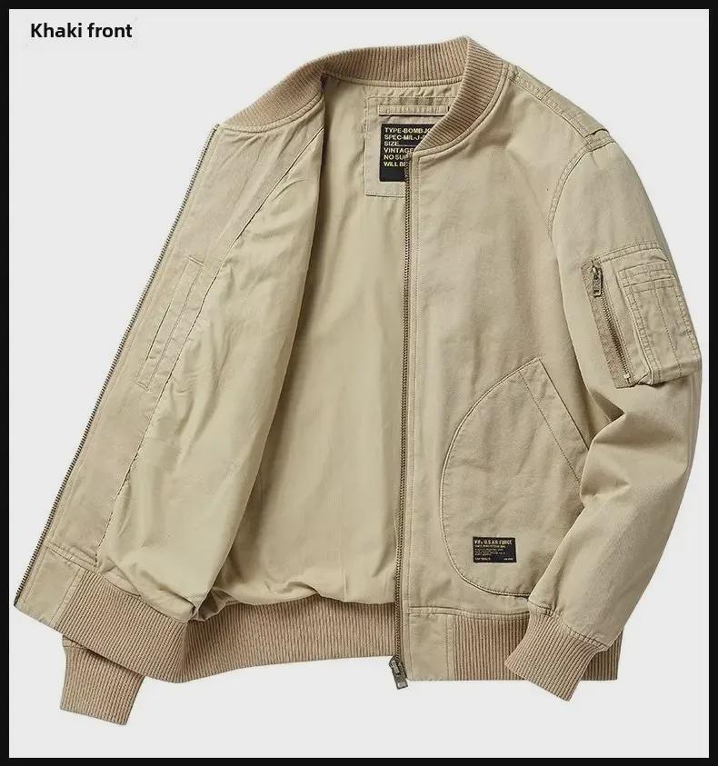 Мужская куртка-бомбер свободного покроя — повседневный стиль бейсбольной формы на весну/осень