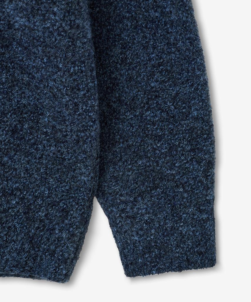 BLOND9 Soft Wool Boucle Round Knit_Blue
