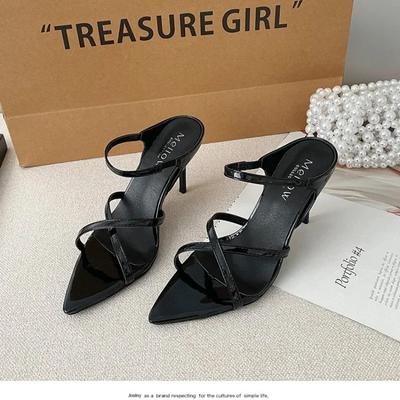 Модная летняя женская обувь на острых шпильках, женские красные лакированные туфли-лодочки с открытым носком, модные сексуальные сандалии Ytmtloy, домашние тапочки для женщин