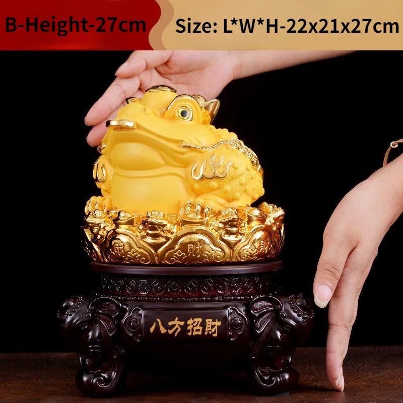 Украшения из золотой жабы Zhaocai Jinbao, трехногая золотая жаба Zhaocai, украшение офиса, подарок для открытия кассира магазина