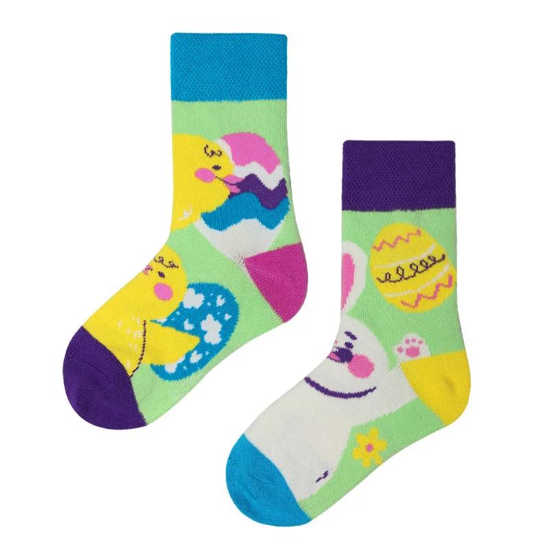 AB Новые детские носки в стиле родитель-ребенок для мальчиков и девочек, красочные, милые, мультяшные, модные, спортивные, детские, средней длины, хлопковые