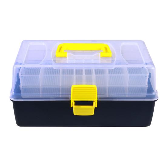 3-слойная коробка для рыболовных приманок с переносной ручкой, большая вместимость, прозрачная, прочная
