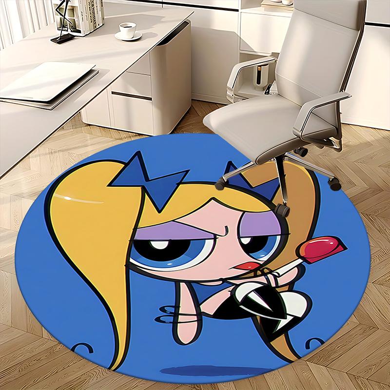 Powerpuff Girls Chair Mat Round Carpet - Home Decor, Sofa Rug, Office Mat, Gift for All Rooms0496b