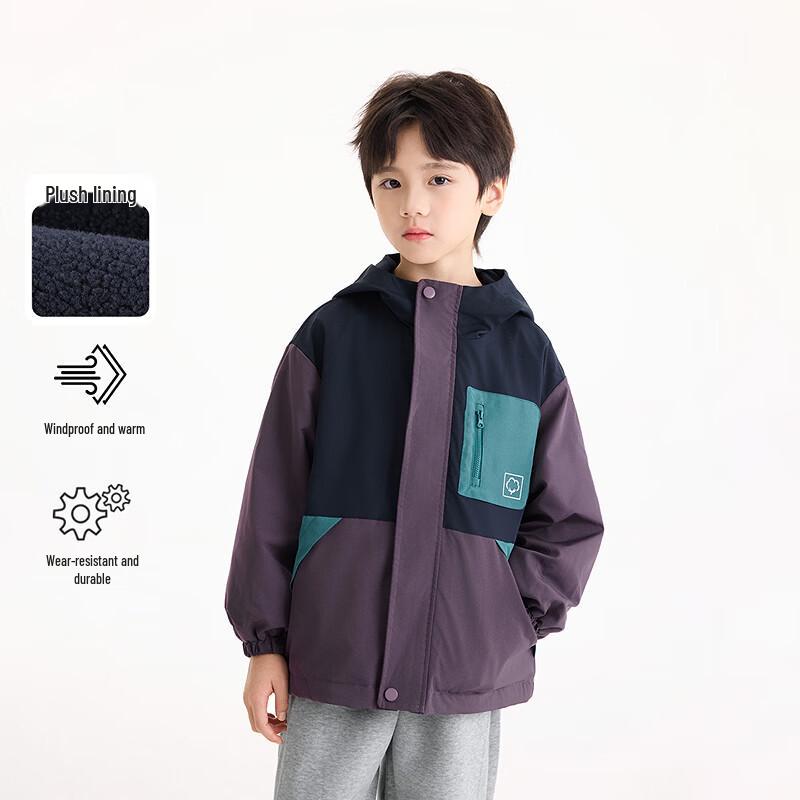 Детская флисовая толстовка с капюшоном Little Yinman Color-Block