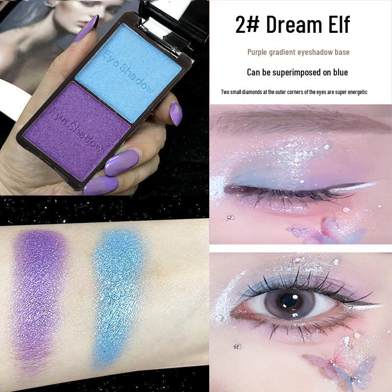 Ashareya Two-Tone Shimmer Eyeshadow Palette: Earth Tone, Blue-Green, Purple, White