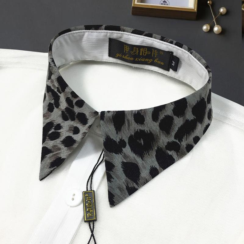 Leopard Print Faux Collar Fake Collar Women Detachable Collars Lapel Blouse Ladies Adjust Clothes Accessories Kraagje Nep Dames