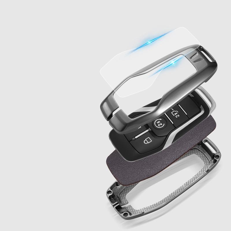 Металлический автомобильный смарт-чехол для дистанционного ключа для Ford Territory EV, сумка из ТПУ, держатель, защитная цепочка для ключей, аксессуары