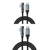 Быстрый кабель USB C 240 Вт для дисплея Многофункциональный кабель USB Type C для быстрой зарядки со светодиодным экраном Гибкий зарядный кабель 1 м/2 м