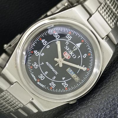 ПОДЛИННЫЕ ВИНТАЖНЫЕ МУЖСКИЕ ЧАСЫ SEIKO 5 AUTOMATIC JAPAN 7009A С ЧЕРНЫМ ЦИФЕРБЛАТОМ a701399-5