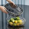 Горячая Домашняя Миска для Фруктов Салат Десерт Печенье Пластиковый Квадратный Прозрачный Поддон Золотой Ободок Тарелки для Закусок Посуда