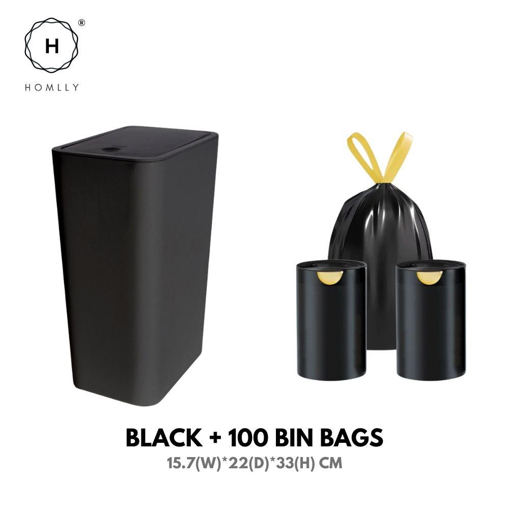 HOMLLY Slim Garbage Rubbish Trash Bin with Pop-Up Lid (3 Colors)