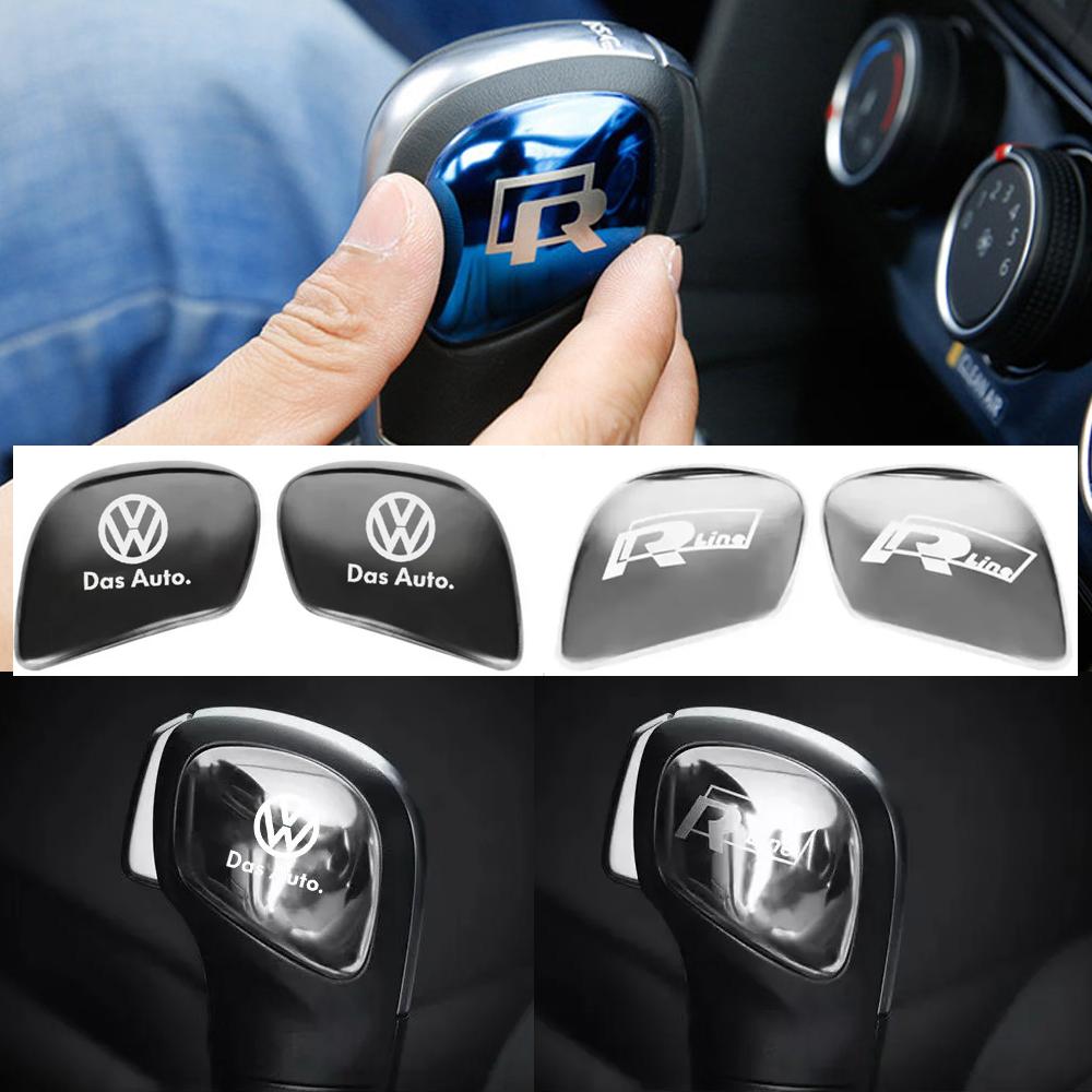 DOG1 2 шт. для VW GTI Polo Golf Tiguan Touareg Scirocco CC Автомобиль Коробка передач Управление Рычаг переключения передач Наклейки Ручка рычага переключения передач Аксессуары