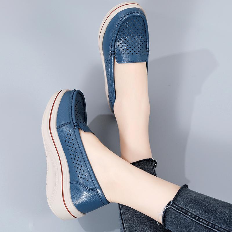 35-42 женские туфли большого размера из кожи сосновой крошки женские туфли на толстой подошве женские повседневные туфли