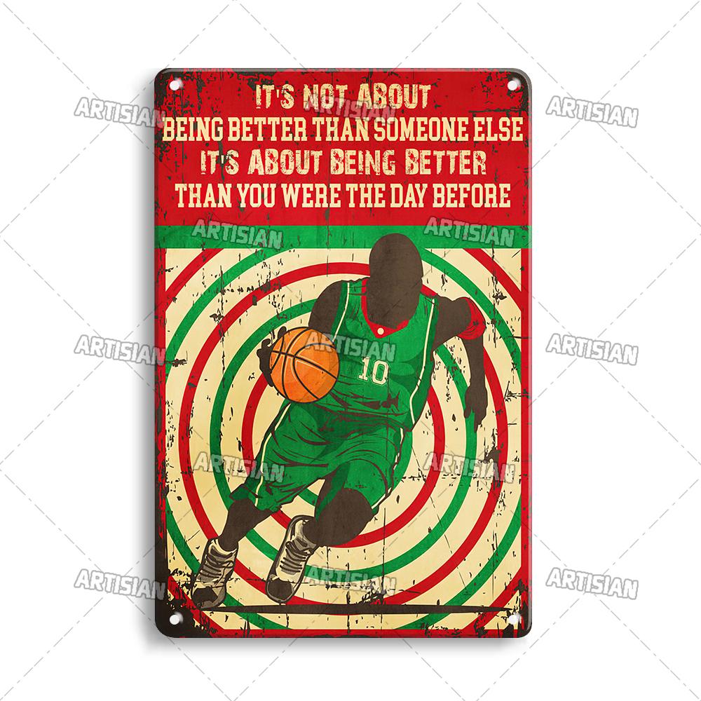 Ретро баскетболист металлическая жестяная табличка классическая спортивная декоративная тарелка мужская пещера домашняя кухня настенный декор металлический знак