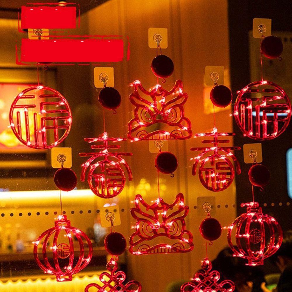 Подвесной новогодний светильник на присоске, светящиеся оконные подвесные огни, праздничные принадлежности