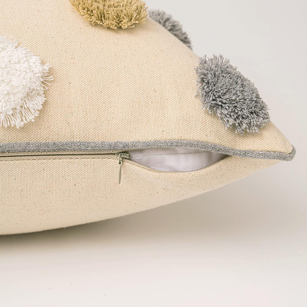 B&B Ins Наволочка с тафтингом, Скандинавский геометрический узор, Подушка для дивана в гостиной, Поясничная подушка, Радужная кисточка, Подушка для спальни