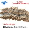 1/2W Carbon Film Resistor Set 5% Resistors Kit 0.5W 1 ohm~10M Resistor Pack Assorted Kit 5.1K 5.6K 6.8K
