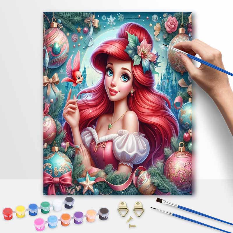 Disney Рождественский набор для масляной живописи «Русалка», Домашний декор, Ручная работа, Подарок для взрослых, Настенное искусство, Поделка для праздничного украшения, Творческая живопись Сделай сам