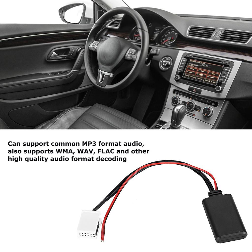 12V 12 Pin Car Vehicle Bluetooth AUX Adapter Fit for MCD RNS 510 RCD 200 210 300 310 500 510