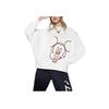 Li Ning X Disney Collaboration Sports Fashion Series Cartoon Print Fleece Crewneck Pullover Long Sleeve Sweatshirt Women Sweatshirt White AWDRD62-1
