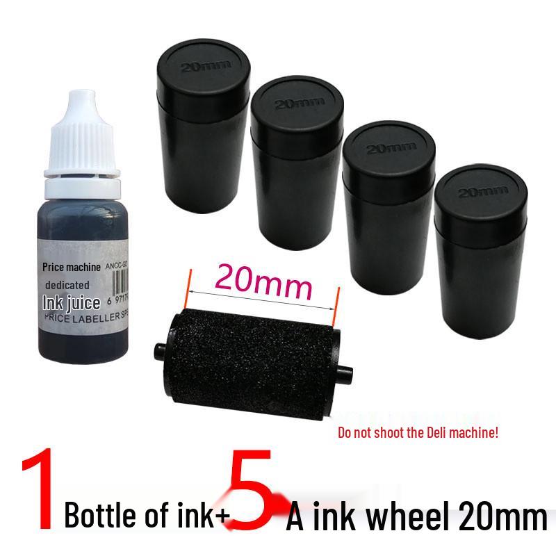 Single-Row Price Marker Kit: Ink Gun, 5500 Labels, Ink Roller, and Accessories.