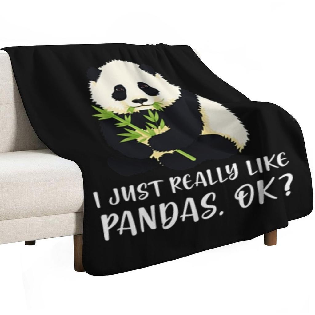 I Just Really Like Pandas OK Throw Blanket Compact Warm Blanket for Car Road Trip