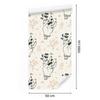 Wallpaper Boho Pattern White, Light Gray and Cream for Living Room and Bedroom 50x1000