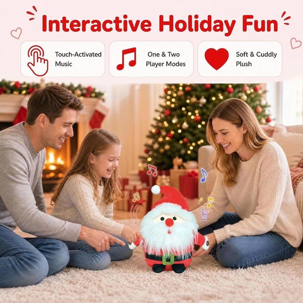Soft Plush Material Interactive Stuffed Doll Body Induction Christmas Sensory Play Toy Children