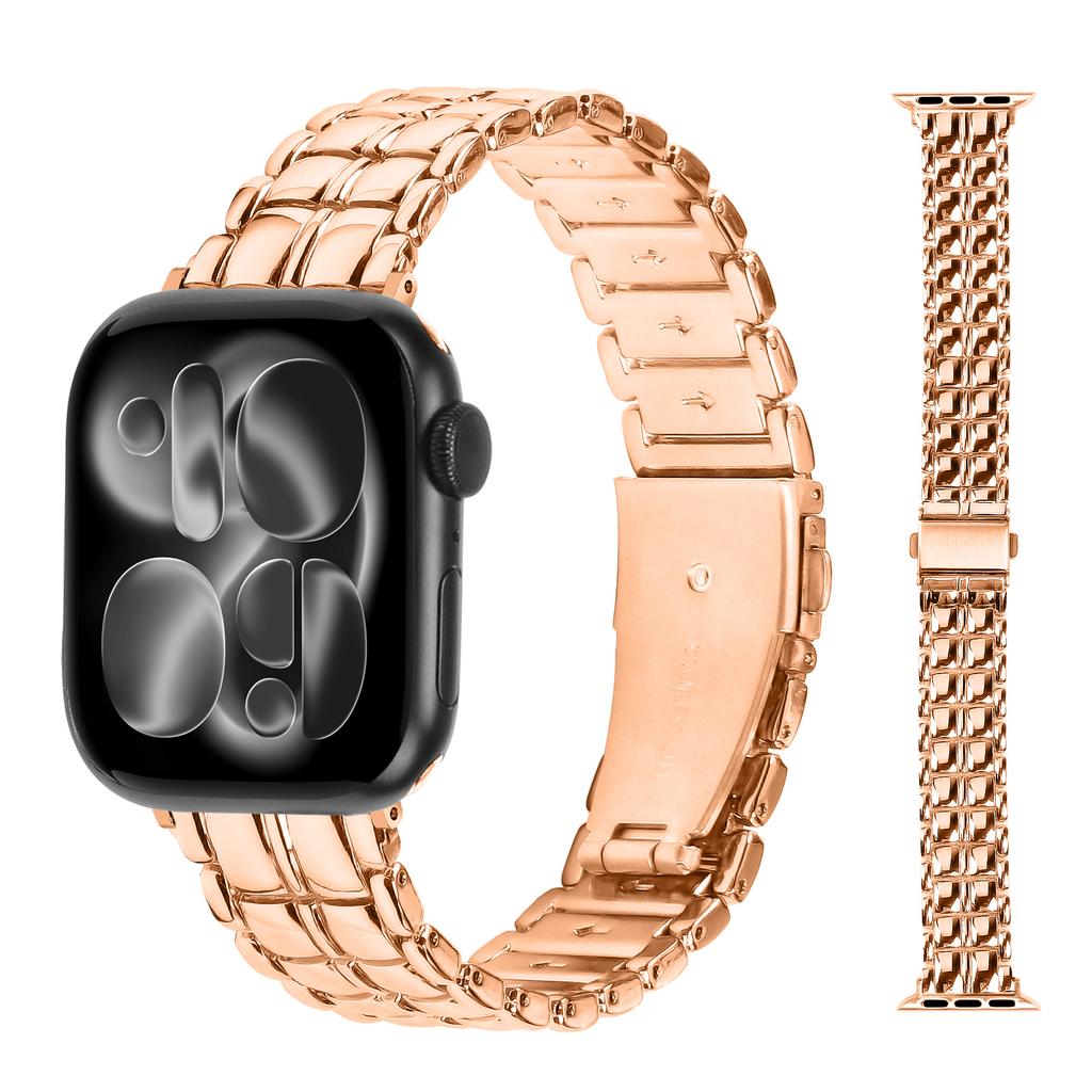 Ремешок из нержавеющей стали для Apple Watch ultra2 3 band 49мм 40мм 44мм 45мм 46мм Металлическая пряжка Браслет iWatch series 9 7 8 se 10 11