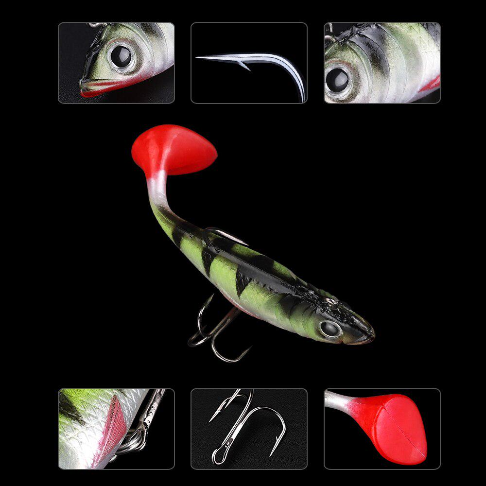 Мягкие приманки с рыболовным крючком 7,8 см 11 г 1 шт. ПВХ Материал Т-образная рыболовная приманка Мягкая искусственная приманка