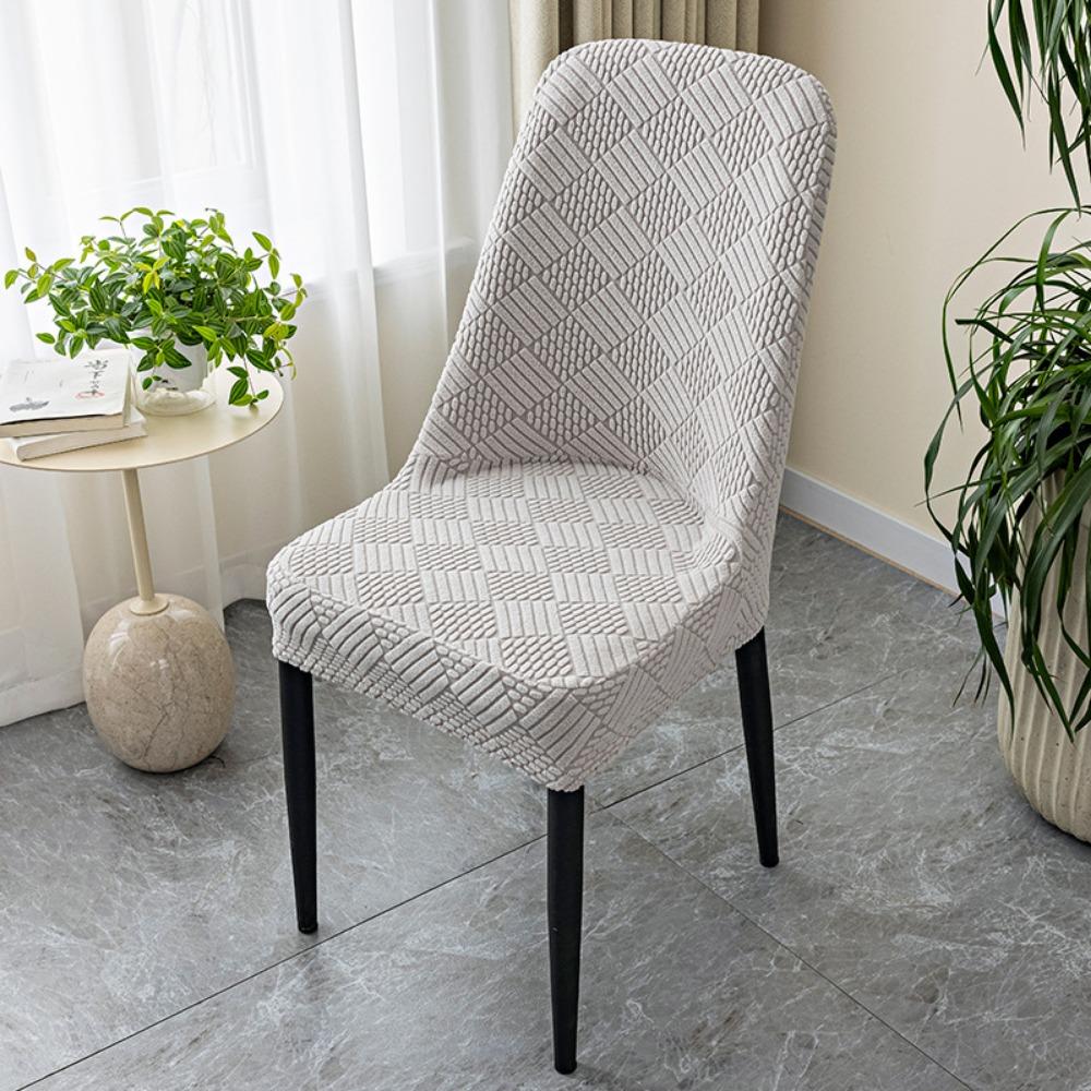 Elastic Half Round Dining Chair Cover Large Arc Universal Seat Back Cushion Set for Home Use