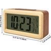Digital Bamboo Frame Desk Alarm Clock Small Digital Clock Sound Control Dual Display Alarm Clock Desk Office