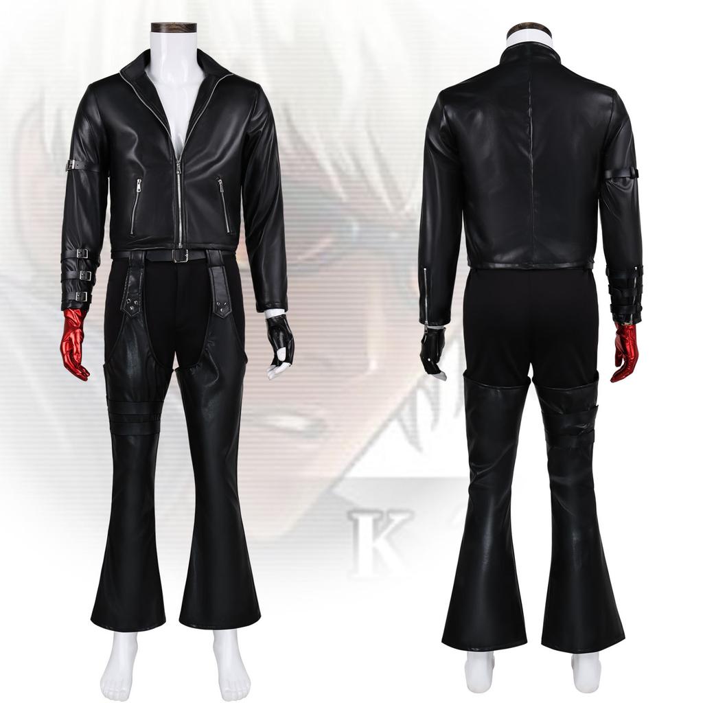 Cosplay Fighter K Kura cos Leather Suit KOF Fighting Game Leather Jacket Full Cosplay Costume