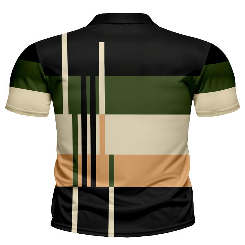 Модная повседневная мужская рубашка поло с короткими рукавами и 3D-цифровым печатным рисунком для летних и удобных мероприятий на свежем воздухе