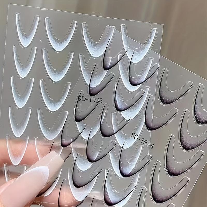 Nail Stickers - Self-Adhesive & Wave Nail Art Decals with Gradient Design, Irregular Shape Nail Decorations for DIY Manicures, Nail Accessories