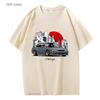 Аниме Initial D JDM Автомобильные Футболки Гоночный Автомобиль Mazda RX7 Футболки Мужские Футболки Женские Топы Модная Уличная Одежда Хлопковая Футболка
