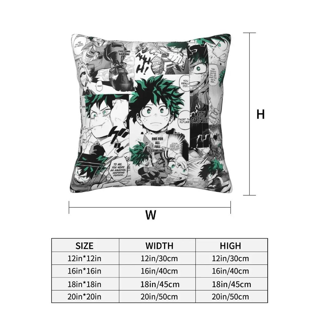 My Hero Academia Deku Manga Collage 2 Pcs Square Pillowcase Pillow Cover Cushion Decor Comfort Throw Pillow For Home Sofa