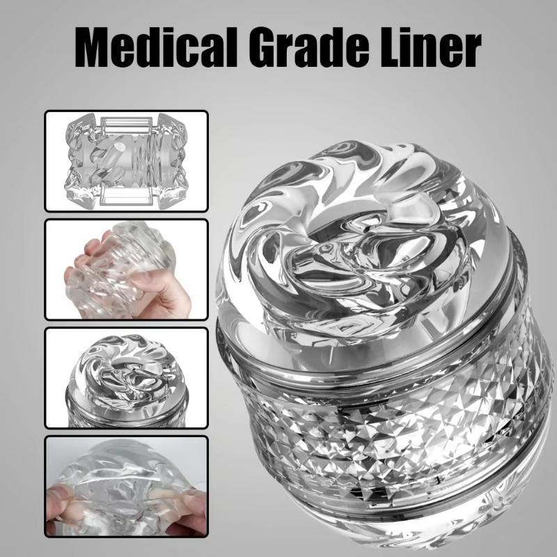 Double Headed Transparent Masturbation Sex Machines Realistic Vagina Real Pussy Blowjob Erotic Masturbators Cup Sex Toys for Men