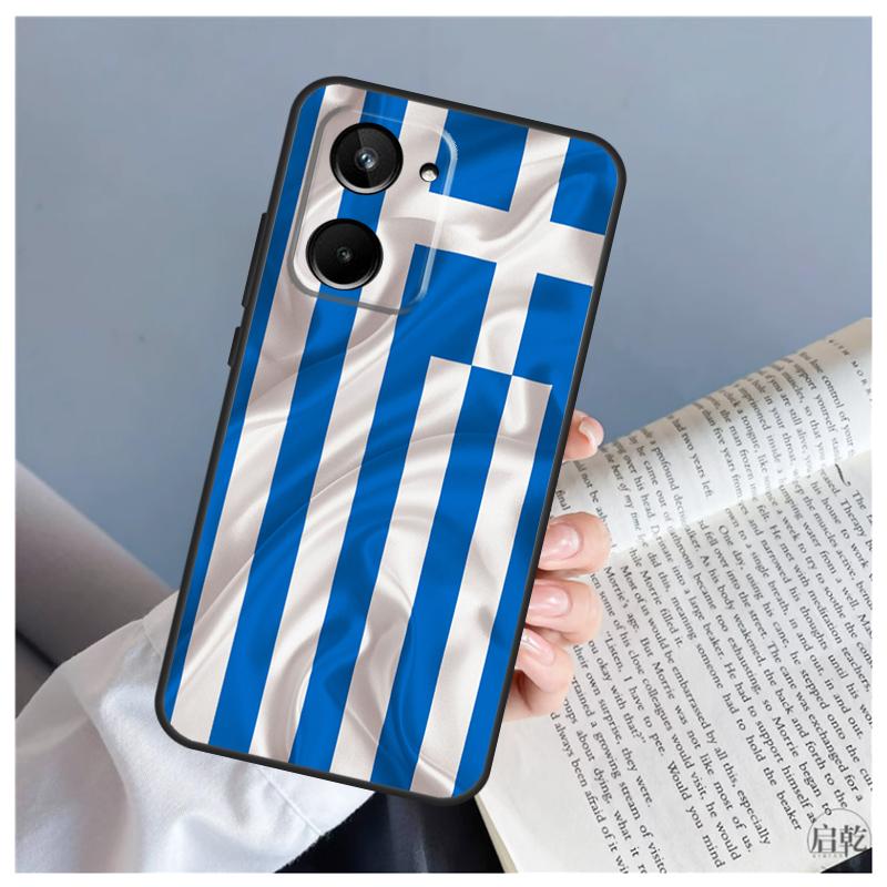 Греция Греческий флаг Для Realme C61 C63 C71 C55 C67 C51 C75 C65 C53 C35 11 12 13 14 Pro Plus GT6 GT7 15 Pro Чехол