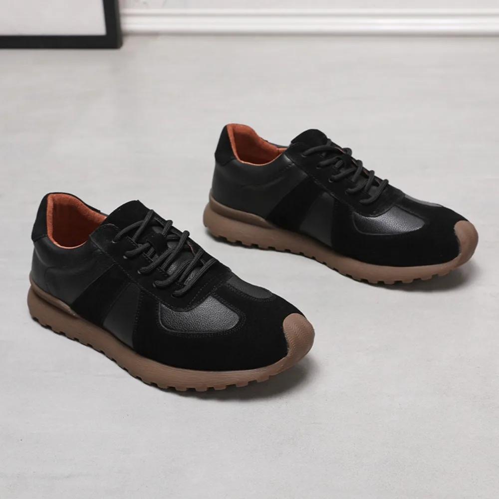 Leisure Sports Shoes Men's Sneakers New Leather Men's Strap Casual Shoes Men Cow Leather Casual Leather Shoes Zapatos Casuales