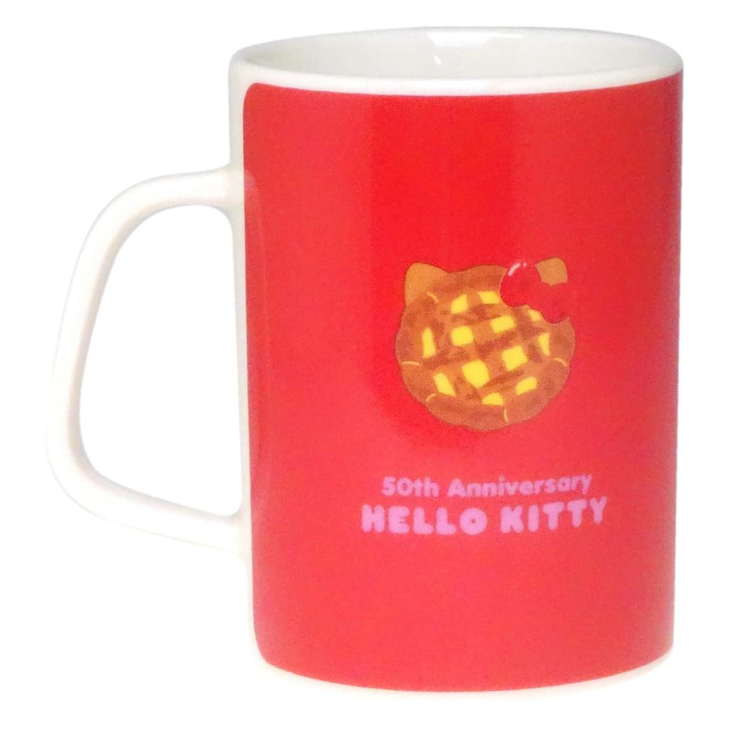 Sanrio 50th Anniversary Kitty Mug 230ml Microwave Safe Dishwasher Safe Red Made In Japan 310131 "Hello Kitty" Approx.