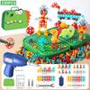 230Pcs Dinosaur Toy  Play Toolbox  STEM Toys Gift With Dinosaur Drill