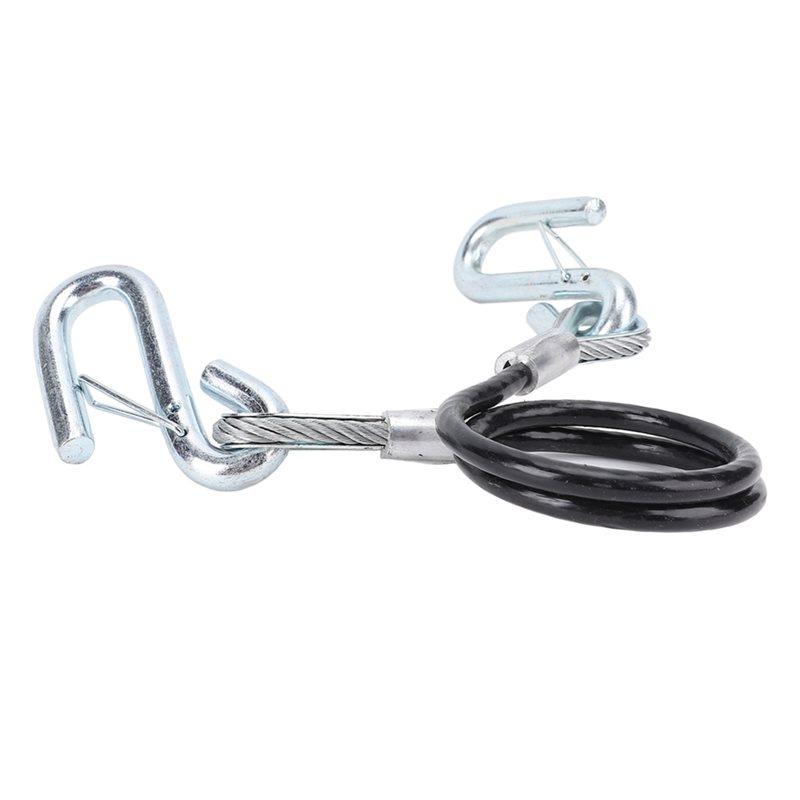 A45K-High Strength Trailer Safety Cable 3500Lbs Load Capacity With 2 Hooks Galvanized Iron For RV