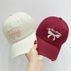 Корейская бейсболка с бантом для женщин Y2K розовые банты вышитые Snapback Hat летняя регулируемая мягкая кепка с козырьком Gorras
