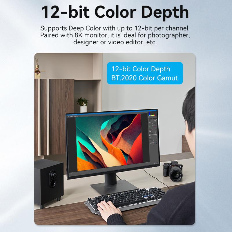 Vention 8K Fiber Optic HDMI Cable 48Gbps HDMI 2.1 Cable 8K@60Hz HDR eARC HDMI Cord Compatible with RTX 3090 LG Samsung Sony TV